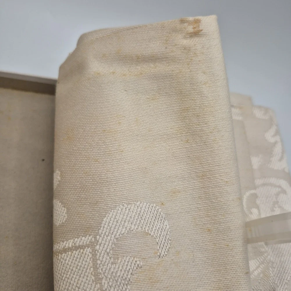 VTG ML Tablecloth 52x68 & 6 Napkins NOS In Orginal Box. Made In Belgium 👀 PICS